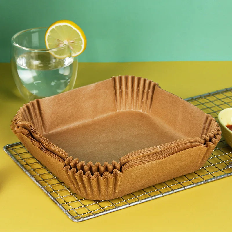 100Pcs Air Fryer Paper Oil Proof Isolation Paper Tray Disposable Non 100Pcs Air Fryer Paper Oil Proof Isolation Paper Tray Disposable Non